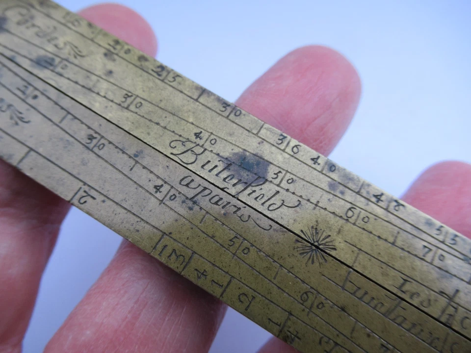DEMI COMPAS DE PROPORTION PIED DE ROI ROY BUTTERFIELD BUTERFIELD à PARIS 116 mm - Photo 2/4
