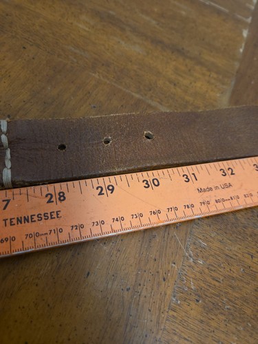 Max Studio Brown Leather Belt X Design Size Small 34" - Picture 5 of 7