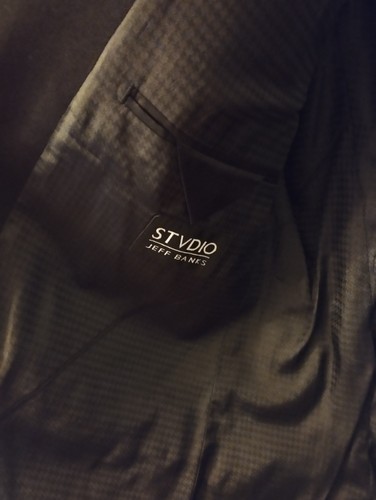 Giacca Studio Jeff Banks nera misto lana, nera, nuova con etichette, lunga 40, prezzo consigliato £ 120 - Foto 10 di 12