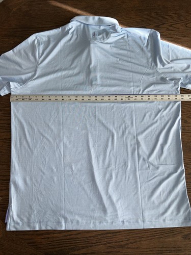 Camisa Polo Johnnie-O Para Hombres XL Azul Lila Rayas Peso Pluma Rendimiento Preparación - Imagen 8 de 9