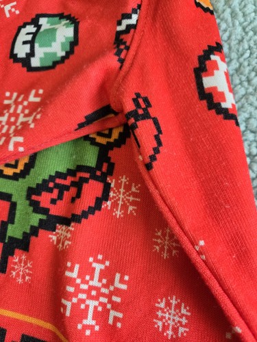 Nintendo Super Mario "Merry Mario" Orange Rot Ugly Sweater Sweatshirt Gr. L - Bild 5 von 10