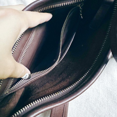 Borsa Coach vintage in pelle borsetta borsetta marrone con tracolla in ottone - Foto 5 di 5
