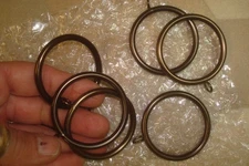 7 pc KIRSCH Designer Metal Curtain Rings for 1 3/8" Pole Caramel Bronze