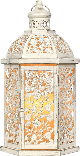 NEEDOMO Lanterns Decorative Indoor, 13.8" Vintage Outdoor Lantern, Metal Candle - Picture 11 of 12