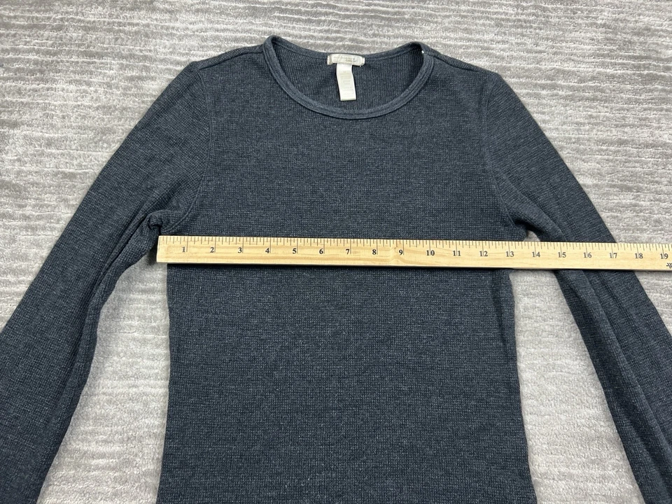 Top Ambiance Apparel para mujer mediano negro manga larga tejido gofre térmico Foto 4 de 4