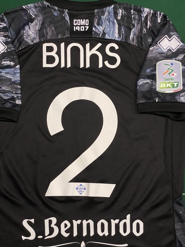 MAGLIA CALCIO COMO BINKS MATCH WORN PREPARATA INDOSSATA 2022/23 ERREA SHIRT - Imagen 7 de 7
