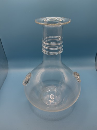 Juliska Glassware Athena Collection Blown Glass Carafe Open Wine Decanter Signed - Picture 2 of 9