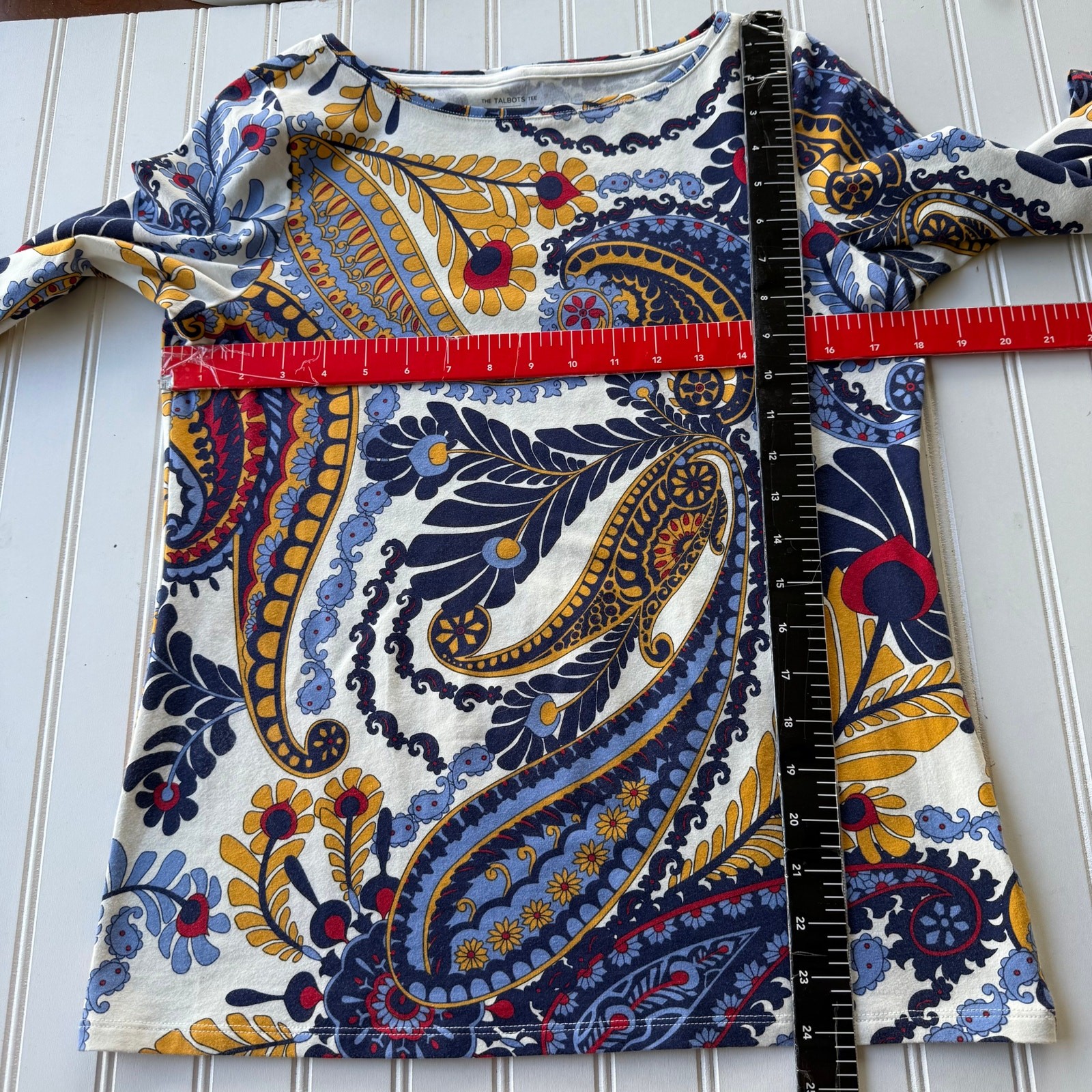 The Talbots Tee Size M/P Scroll pullover T-Shirt … - image 6