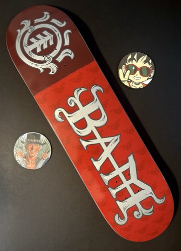 RARE Bam Margera HIM III Red Skateboard Deck 2018 Element 25th Anniversary NEW - Picture 2 of 12