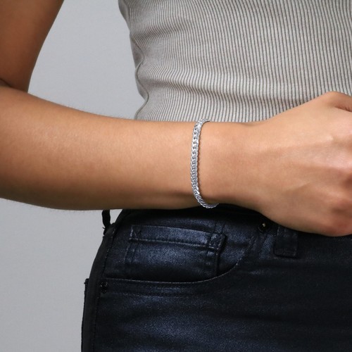 10K White Gold Solid 5mm Mens Miami Cuban Link Chain Bracelet 7" 7.5" 8" 8.5" 9" - Foto 9 di 60