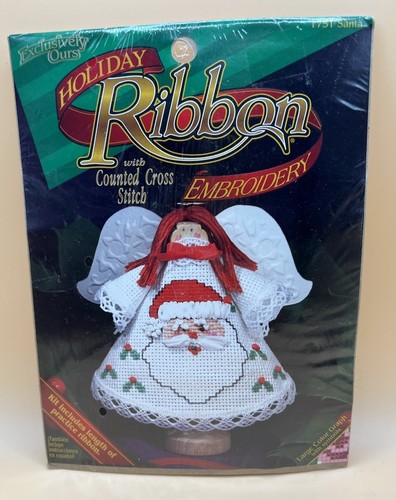 NEW Holiday Ribbon Clothespin Angel Ornament Cross Stitch Kits Lot of 3 - Picture 5 of 8