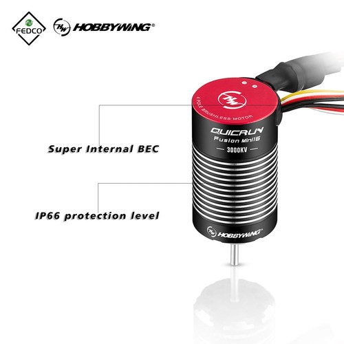UTB18 Motor Getriebe mit Hobbywing QUICRUN Fusion Mini16 3000KV Brushles... - Bild 5 von 9