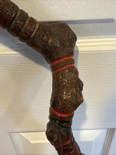 Hand Carved And Painted Hiking Stick/Cane/Shillelagh 50" - Picture 11 of 15
