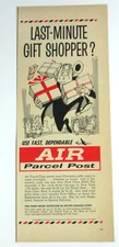 Vintage 1958 Air Parcel Post Last Minute Gift Shopper Print Ad Airlines