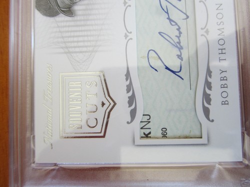2015 Panini National Treasures Souv. Cuts /99 - Bobby Thomson #2 - PSA NM-MT 8 - Picture 4 of 5