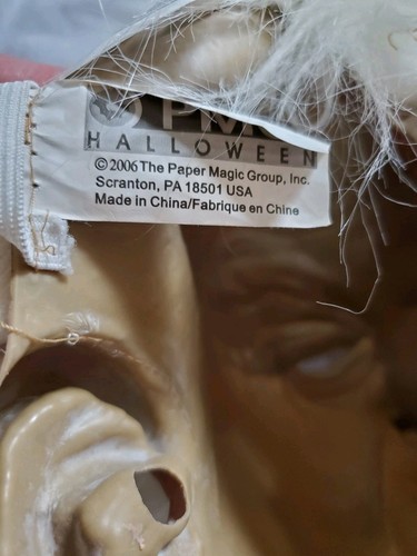 Maschera Halloween Vintage 2004-2006 The Paper Magic Group Pelosa Spaventosa Vecchio Adulto - Foto 7 di 7
