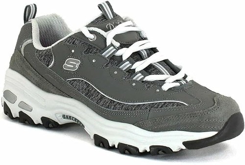 Skechers Women's D'Lites Me-time Sneaker, Gray/White, 7.5 - Picture 7 of 9