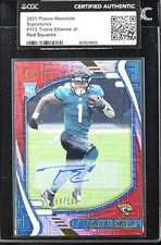 2021 Absolute #112 Travis Etienne Jr. Signatures Red Squares #/100 CGC Authentic