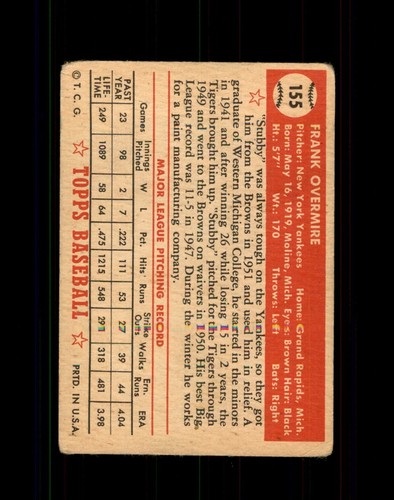 1952 TOPPS SET BREAK 1-310 U-PICK  MIXED CONDITION EXMINT TO FAIR/POOR GRADES - Picture 165 of 319