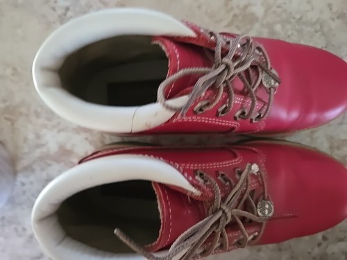 TIMBERLAND Women SIZE 6.5 NELLIE WATERPROOF CHUKKA BOOTS Dark Pink NUBUCK - Picture 3 of 15