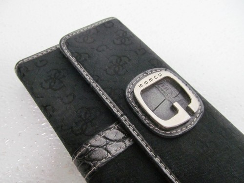 GUESS Women's Atomic Logo Wallet Black Signature Canvas Limited Edition Stylish - Picture 3 of 8