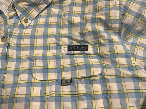 Columbia PFG Super Bahama Shirt Men's Size XXL Omni Shade Plaid Fishing Vented - Picture 3 of 6