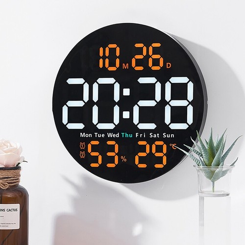 LED Digital Wall Clock Temperature humidity Date Day Display USB Remote Control - Picture 11 of 16