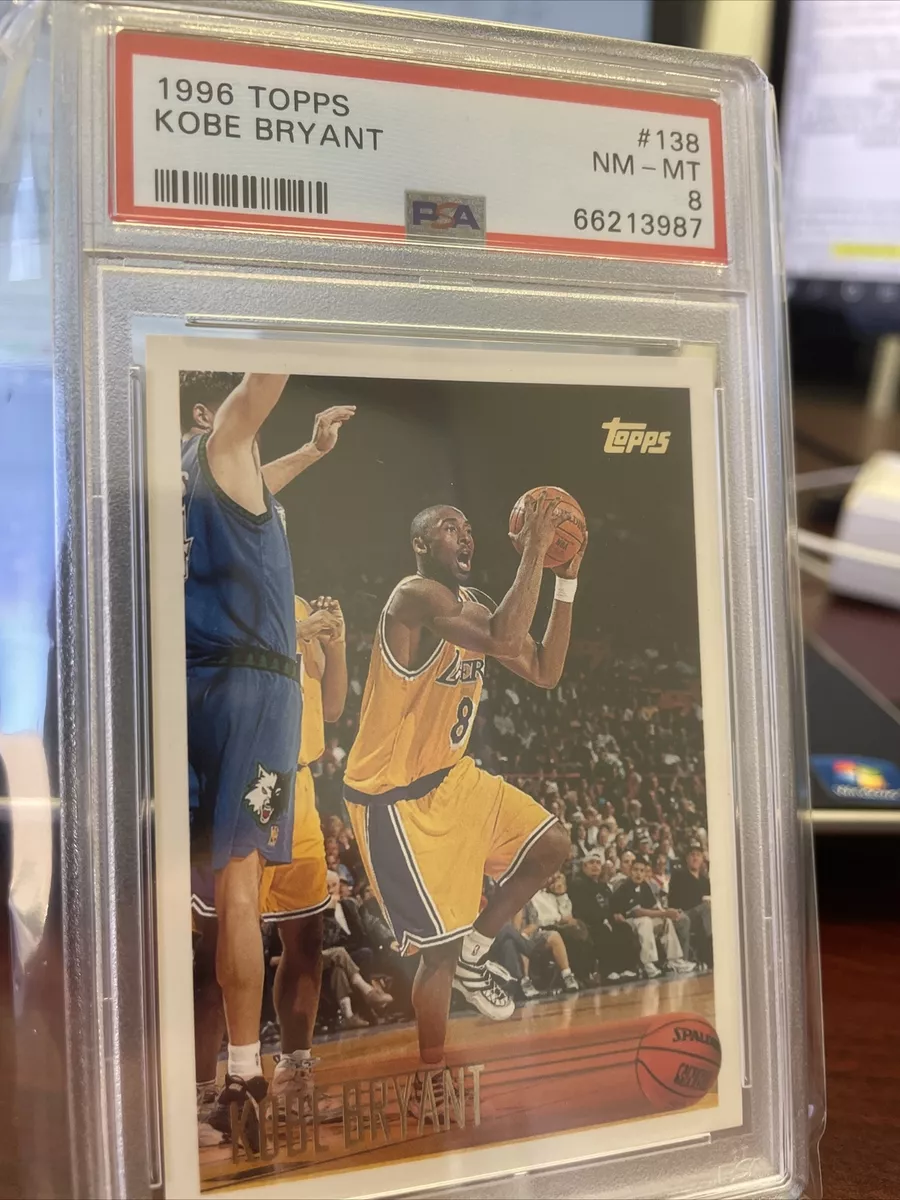 Kobe Bryant 1996 Topps Basketball Rookie Card RC #138 Graded PSA 8