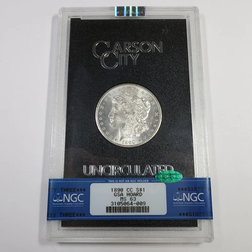 1890 CC Carson City NGC CAC MS63 - GSA Hoard Silver Morgan Dollar US Coin 54380V
