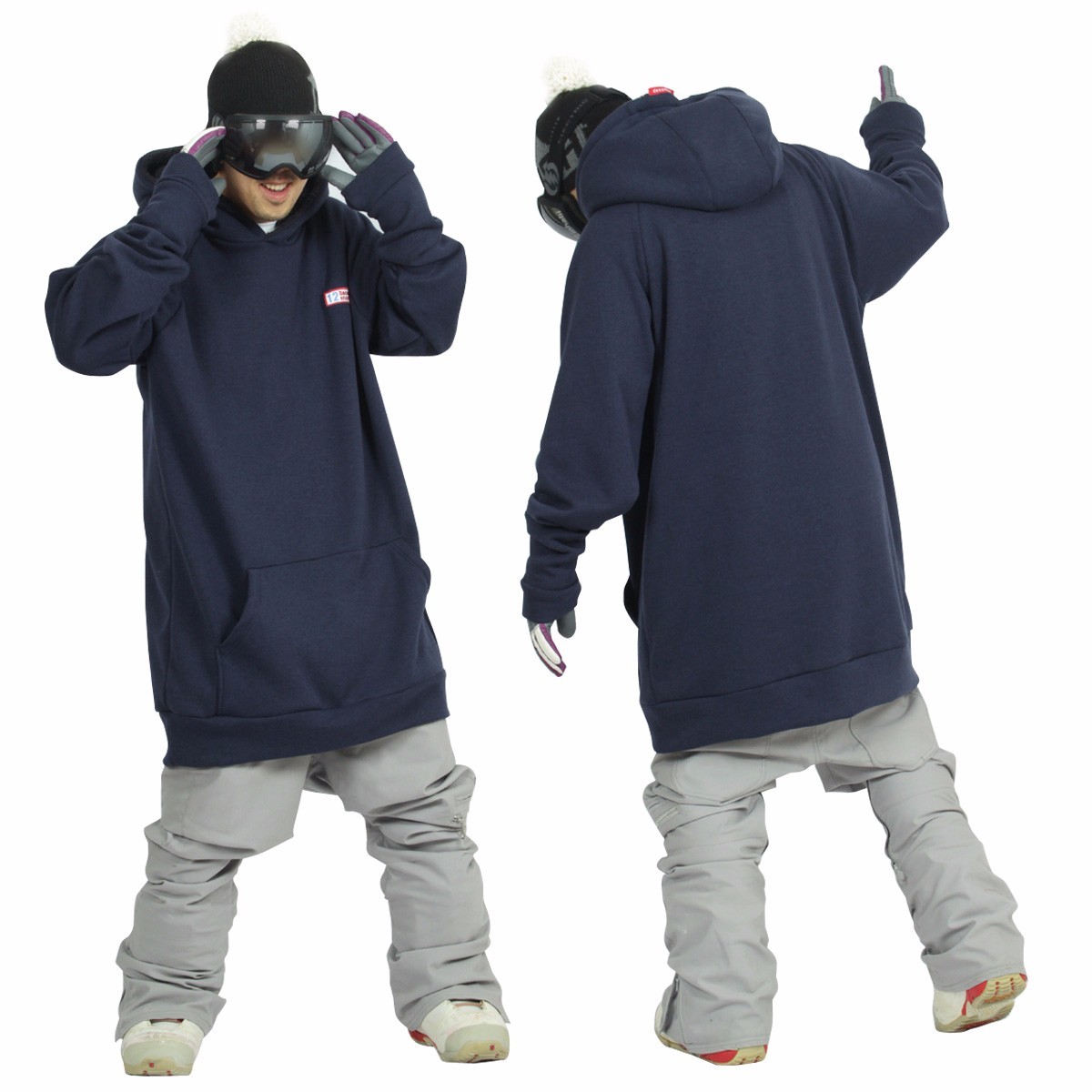 December long tall hoodie ski snowboard sports-melange blu December long tall hoodie ski blu snowboard sports-melange blu ski 16ae69