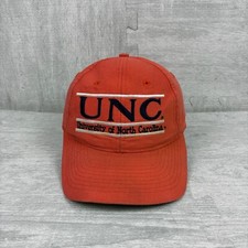 Vintage UNC Tar Heels Hat Cap Snapback Orange North Carolina Split Bar The Game