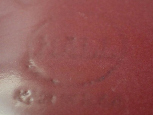 Vintage Hall China USA Boston Shaped Maroon Burgundy Cranberry Teapot - Picture 8 of 8
