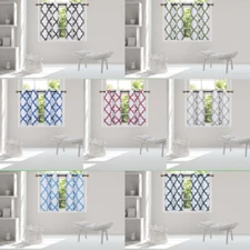 1 SET SMALL SHORT WINDOW LINED CURTAIN PANEL TREATMENT MOROCCAN PATTERN 36"
