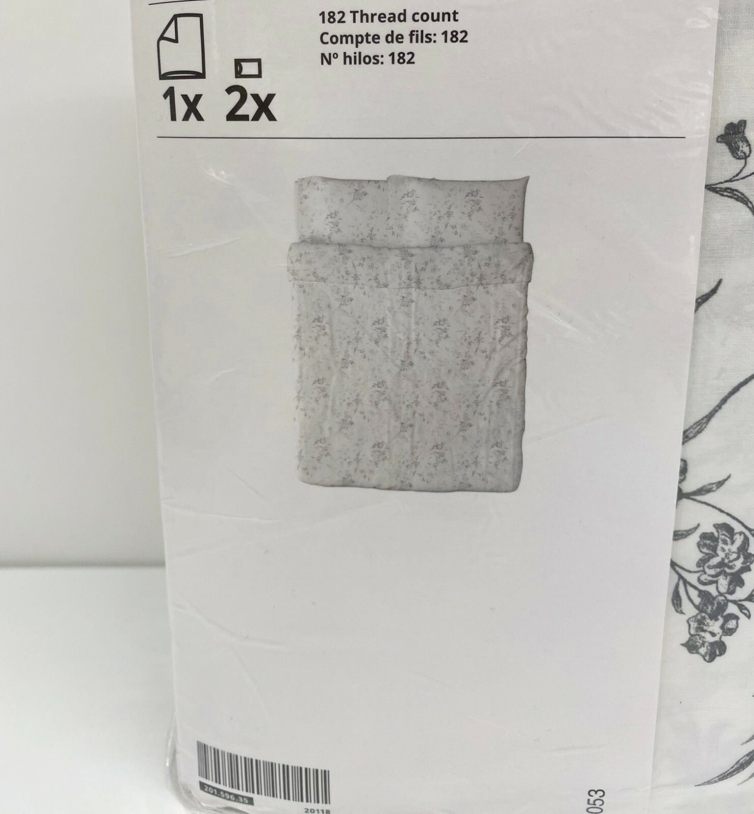 Ikea ALVINE KVIST Full/Queen Duvet Cover w/2 Pillowcases Bed Set White Floral Popularny punkt kulminacyjny