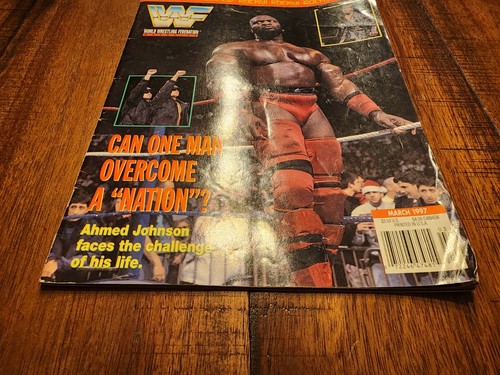 WWF Magazine March 1997 Ahmed Johnson *TRADING CARDS* - Picture 4 of 13