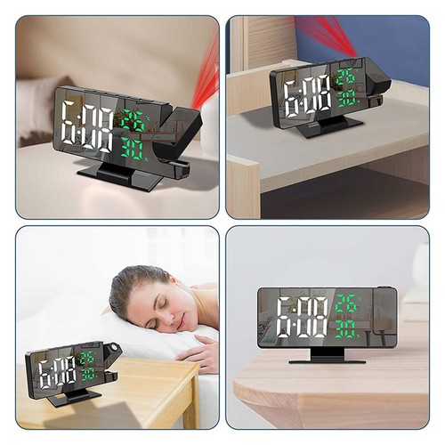 LED Digital Alarm Clock Projection Clock Projector Ceiling Clock With Temperatur - Picture 6 of 15