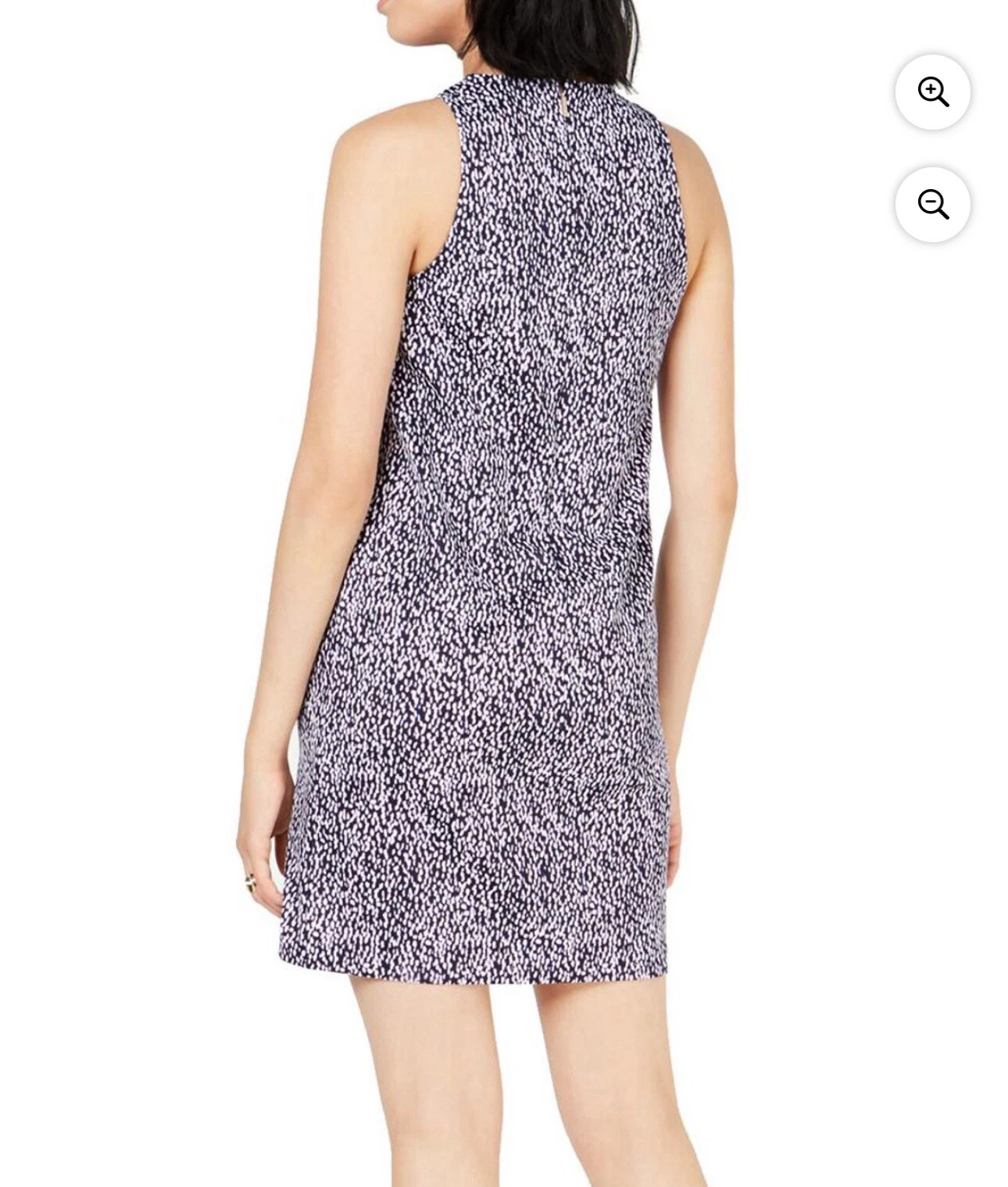 MICHAEL KORS abito donna viola senza maniche scollo zip mini cocktail tubino XS