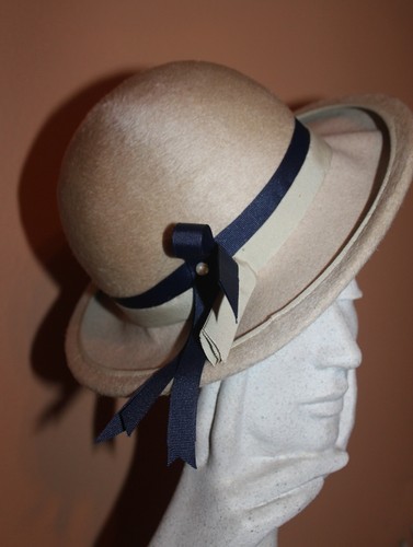 Vintage CHRISTIAN DIOR CHAPEAUX PARIS Grevi HUT Eimer Clochet Millinery Wolle - Bild 9 von 12