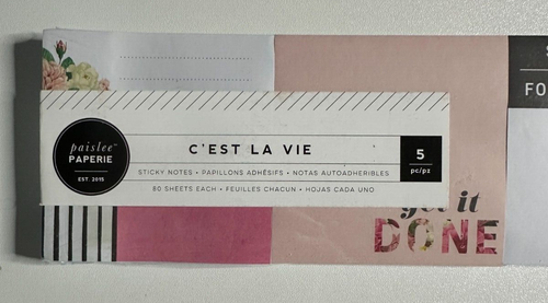 Note adesive rosa Paislee C'EST LA VIE - 5 pezzi - Foto 2 di 3