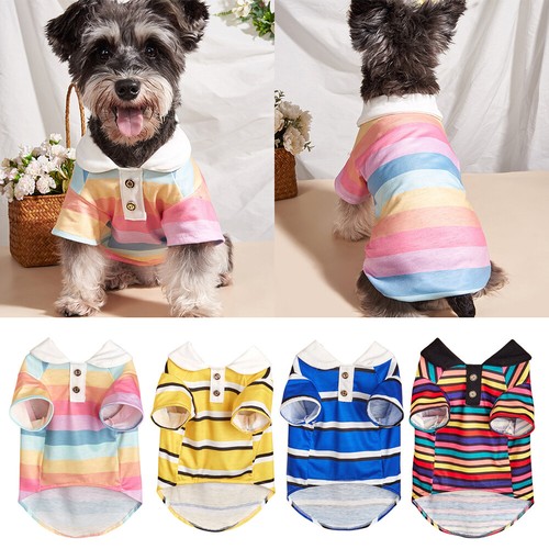Linda Camiseta Cachorro Gato Perro Camiseta Rayas Ropa para Mascota Pequeña XS-XL - Imagen 2 de 28