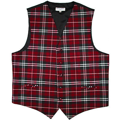 New Men/'s Plaid Tuxedo Vest Waistcoat only Plaid checkers Turquoise prom Wedding