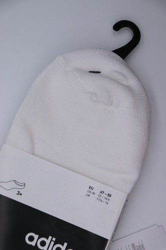 ADIDAS COTTON NO SHOW LOW SOCKS 3PACK 3 PAIRS WHITE CF3385 MEN UK11.5-14 - Picture 6 of 10