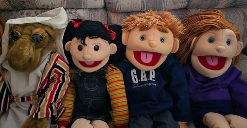 Gran Lote de 8 Marionetas Soleadas de Cuerpo Completo de 28 Pulgadas con Palos de Mano y Guiones de Cuento - Imagen 6 de 12