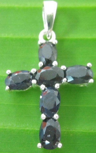 925 sterling silver CROSS REAL Stone "RUBY SAPPHIRE EMERALD" Pendants -UNISEX - Picture 11 of 18