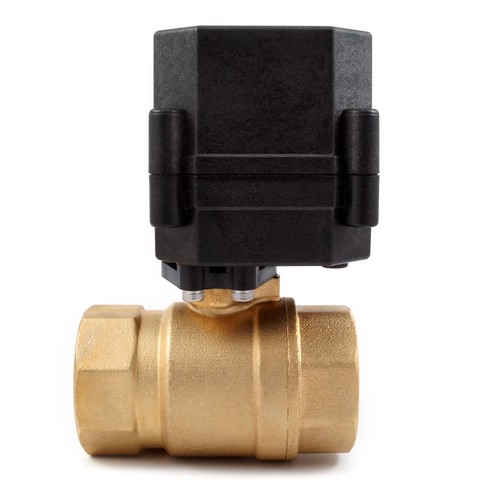 1" NPT Motorized Ball Valve N/C 110/115/120 to 240 volt AC 2-wire Brass FKM - Picture 2 of 4
