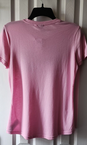 Puma Double Logo Split women tee Pale Pink Size M - Picture 6 of 6