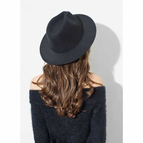 Womens Soft Wool Felt Fedora Floppy Cloche Wide Brim Hat Girl Cap Party Hat - Picture 2 of 10