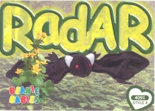 TY Beanie Babies BBOC Card Series 4 Common Radar the Bat NM/Mint