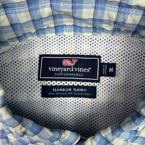 Vineyard Vines Performance Harbor Shirt Mens Medium Blue Check Vented Fishing - Picture 3 of 6