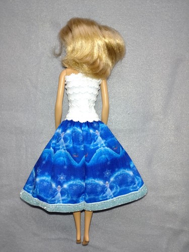 Barbie Puppen Kleid Glitzer Die Eiskönigin Prinzessin Elsa Frozen Ballkleid #40 - Bild 3 von 3